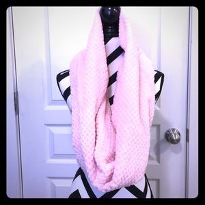 Peachy Pink Plush Infinity Cowl Scarf